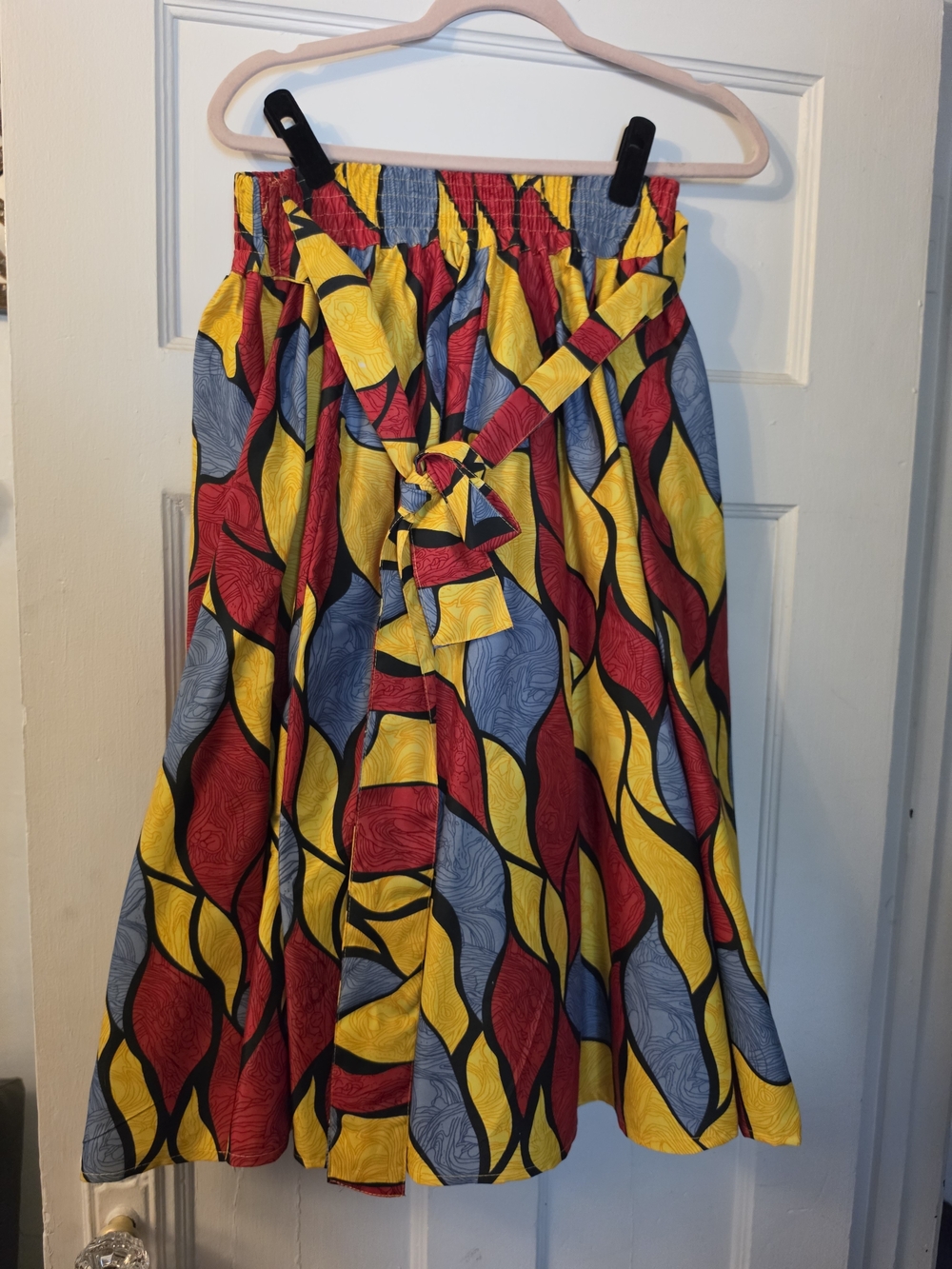 Yellow, Red & Blue A-Line Skirt